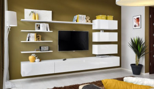  Meblościanka 300cm Biały połysk PVC ROMA AM