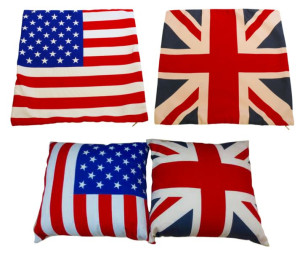 POSZEWKA NA poduszkę 42x42 FLAGA UK USA