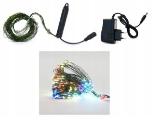 LAMPKI LED 200szt. DRUCIKI WIELOKOLOROWE na prąd