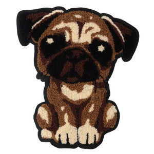 Naszywka haftowana duża Piesek Mops Buldog 23 cm