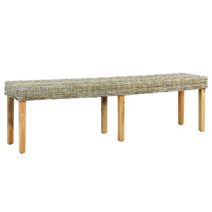 Lumarko Ławka, 160 cm, naturalny rattan kubu i lite drewno mango