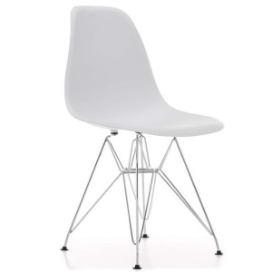 Krzesło Eames Em01 Białe, Nogi Srebrny Chrom