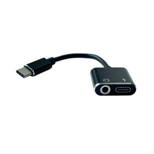 Adapter Przejściówka Reverse USB-C TYP C / TYP C +JACK 3,5MM czarny