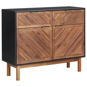 Szafka, 90x33,5x75 cm, lite drewno akacjowe i MDF