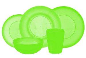 Talerze Dla Dzieci Serwis Plastikowy 5el. Salaterka Kubek Zielony