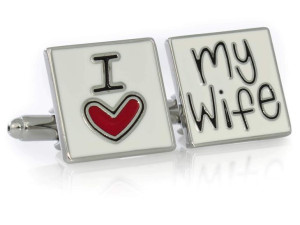 Mleczne spinki do mankietów - I love my wife U8
