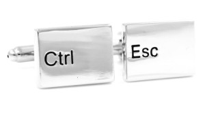 Srebrne spinki do mankietów dla informatyka - Ctrl + ESC U17