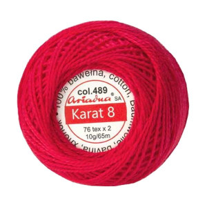 Kordonek Karat 8 kol.  489 Czerwony