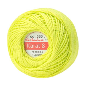 Kordonek Karat 8 kol.  560 Neonowy-Żółty