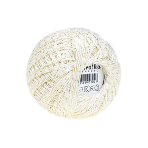 Kordonek Stokrotka Metallic Biało-Złoty