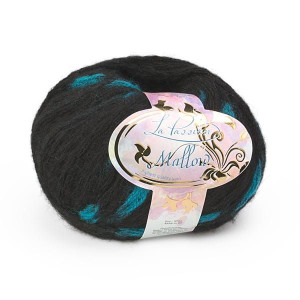 Włóczka Mallow 122/131 Czarny/Turkusowy