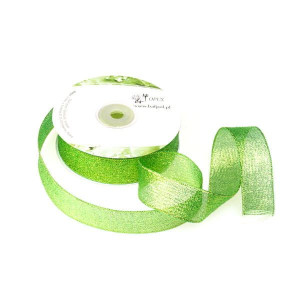 Wstążka metalizowana 25 mm Zielony