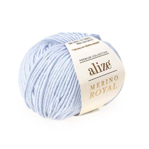 Włóczka Merino Royal 480 J.Błękitny
