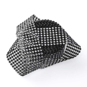 Taśma z cyrkoniami - diamentowa 4cm x 4,5m Czarna