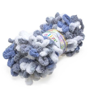 Włóczka Puffy 6075 mix szaro-c.niebieski