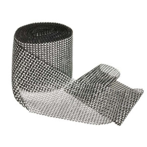 Taśma z cyrkoniami - diamentowa 12cm x 9 m Czarna