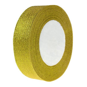 Tasiemka wstążka metalizowana Złoty 25mm