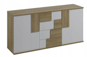 Komoda Elstra 2 180cm dąb ARTISAN nowoczesna do sypialni geometria