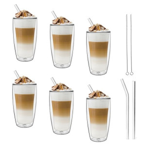 Szklanki termiczne Sublime Top 400 ml i 8 słomki