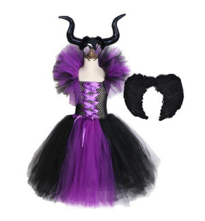 Strój Czarownica Diabolina Maleficent Rogi