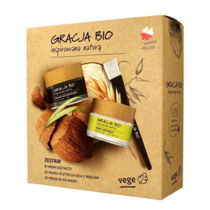 Gracja BIO -ZESTAW maska do twarzy+krem d/n+pędzel