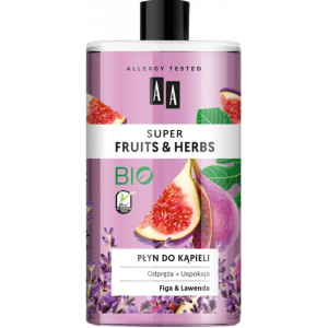 AA SUPER FRUITS&HERBS płyn do kąpieli figa&lawenda