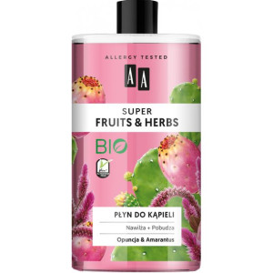 AA SUPER FRUITS&HERBS płyn do kąpieli opuncja+amarantus