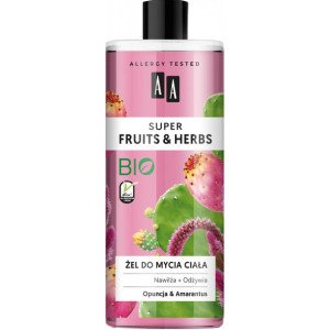 AA SUPER FRUITS&HERBS żel do mycia ciała opuncja&amarantus