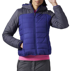 Kurtka Reebok FW Padded Bomber damska pikowana zimowa z kapturem