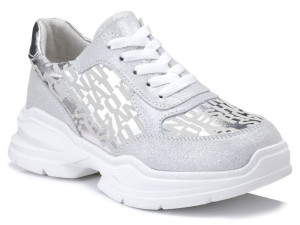 Sneakersy S.barski Lr92099 Srebrne Skórzane
