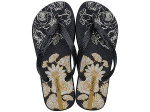 Japonki Ipanema 26381-23376 Czarne + Kwiaty