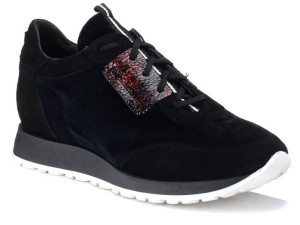 Sneakersy Simen 2814a Czarno-bordowe Skórzane