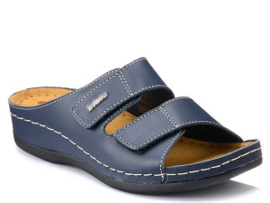 Klapki damskie skórzane INBLU 158D106 na rzepy