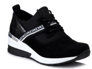 Sneakersy Czarne Filippo Dp1388/20 Skórzane