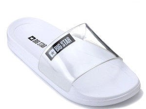 Białe Klapki Damskie Big Star Dd274a258 Z Logo