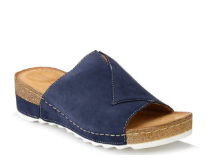 Klapki Venetto 0587 Granat Skóra Naturalna