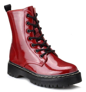Glany botki trapery damskie S.BARSKI 56 bordo