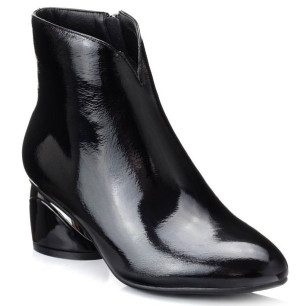 Botki Loretta 7646-293 Czarne Lakierowane