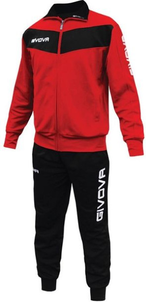 Dres treningowy bluza + spodnie Givova Visa czerwono-czarny