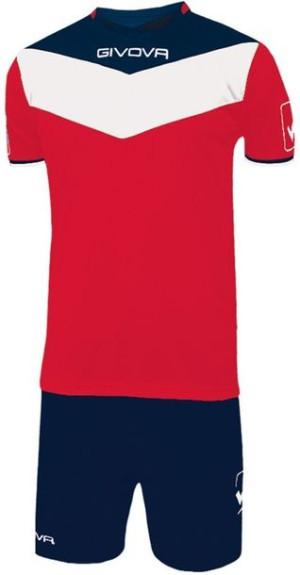 Komplet strój piłkarski koszulka + spodenki Givova Kit Campo czerwono-grana