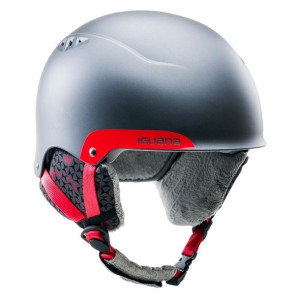 Kask juniorski narciarski Iguana Chitin snowboardowy szaro-czerwony rozmiar