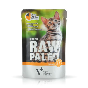 VetExpert RAW PALEO KITTEN TURKEY 100g Saszetka - Karma Mokra z Indykiem dl