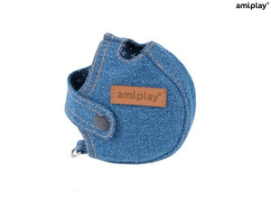 amiplay Obudowa na smycz automatyczną Denim S Niebieski