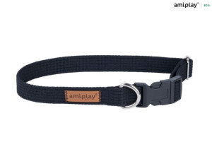 amiplay Obroża regulowana Cotton S Czarny