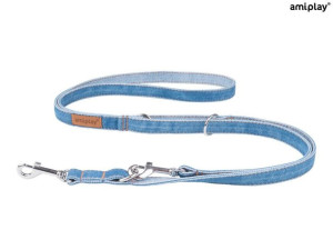 amiplay Smycz regulowana 6 in 1 Denim M Niebieski
