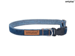 amiplay Obroża regulowana Denim S Granatowy