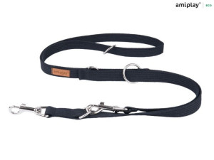 amiplay Smycz regulowana 6 in 1 Cotton L Czarny