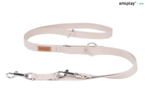 amiplay Smycz regulowana 6 in 1 Cotton L Beżowy
