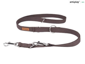amiplay Smycz regulowana 6 in 1 Cotton XL Brązowy