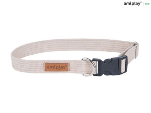 amiplay Obroża regulowana Cotton S Beżowy